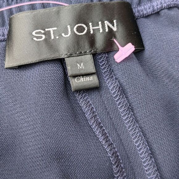 EUC St. John Navy Blue Knit Loose Fit Drawstring Activewear Bermuda Shorts M - Picture 12 of 16